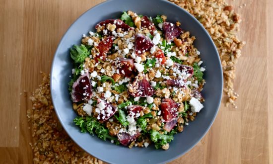 Tahini granola and blood orange salad